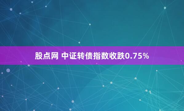 股点网 中证转债指数收跌0.75%